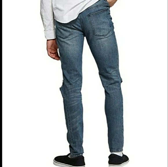 Original Use Slim-fit Tapered Jeans Distressed Broken Knee Jeans 30W/32L - Picture 3 of 9